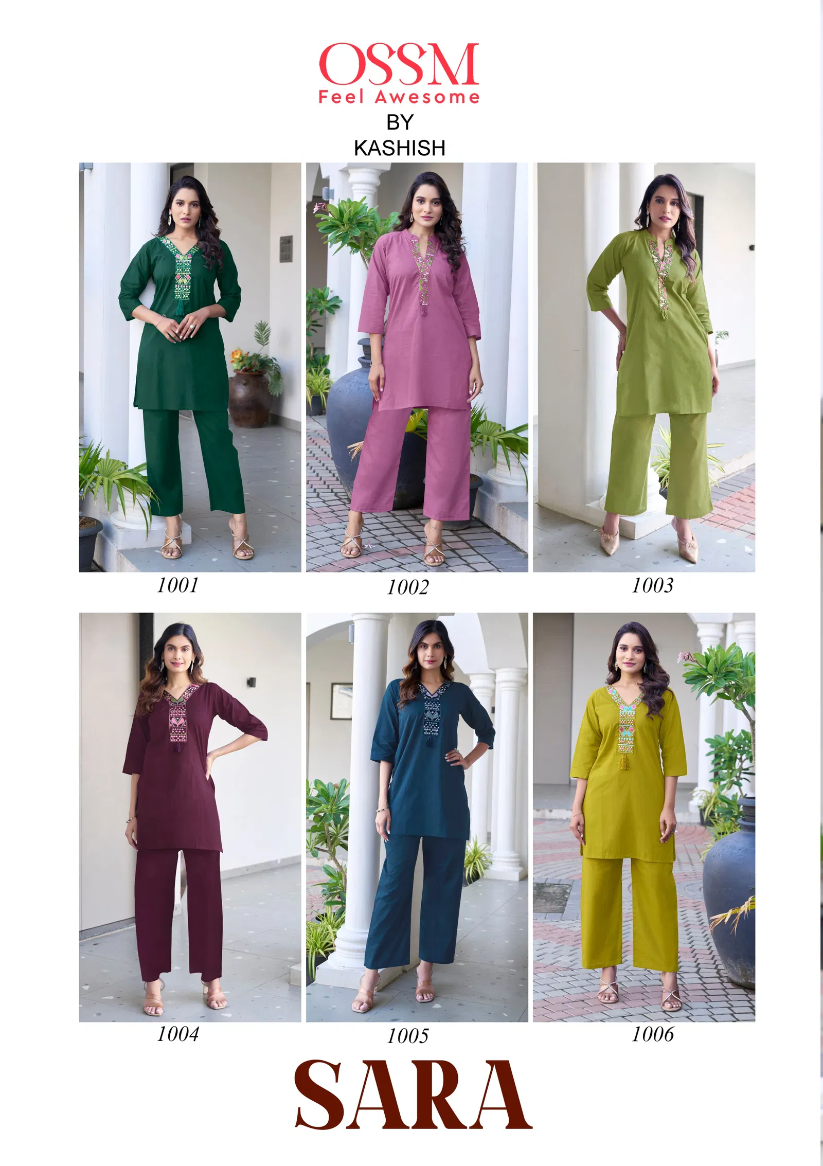 Sara by Ossm Fancy Cotton Embroidery Co Ord Set Wholesale Market In Surat